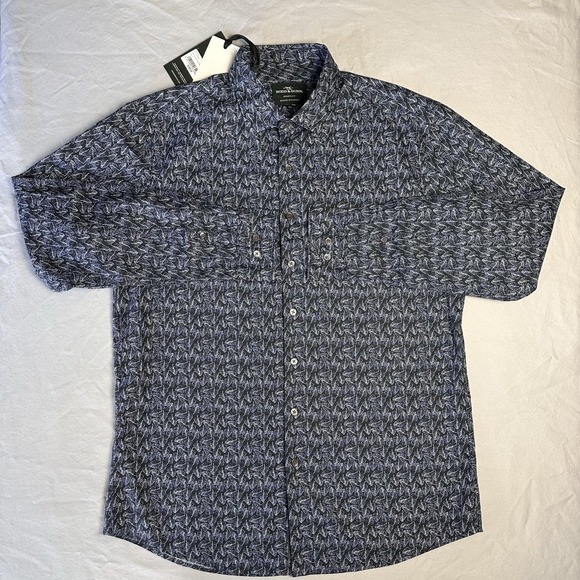 Rodd & Gunn Shirt Mens XL Long‎ Sleeve Supima Pepin Island Midnight Sports Fit